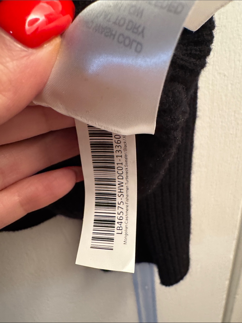 Quince 100% Cashmere Black Ribbed Fisherman Turtleneck Sweater - Picture 3 of 4